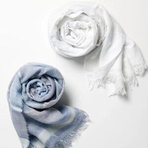Sferra Garda Scarf Throw--White-NWT!